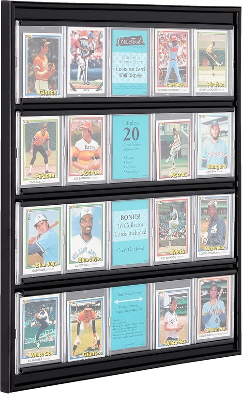 MCS 16x20 Inch Collector Card Wall Display, Holds 20 Sports Cards, Black (52894)