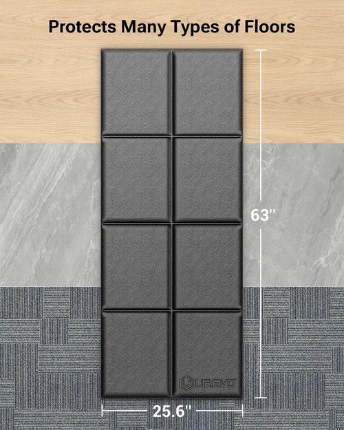 UREVO Foldable Treadmill Mat, Exercise Bike Mats for Home Gym Workout, Waterproof Non-Slip Exercise Equipment Mat Floor Protector for Indoor Walking pad, Cycles, Rowing Machine, Elliptical