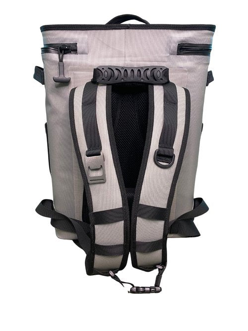 Portable Soft Cooler Backpack with Insulated Liner for 24 Cans, Leakproof, Durable, for Outdoor Travel, Hiking, Fishing, Beach, Picnic (Silver)