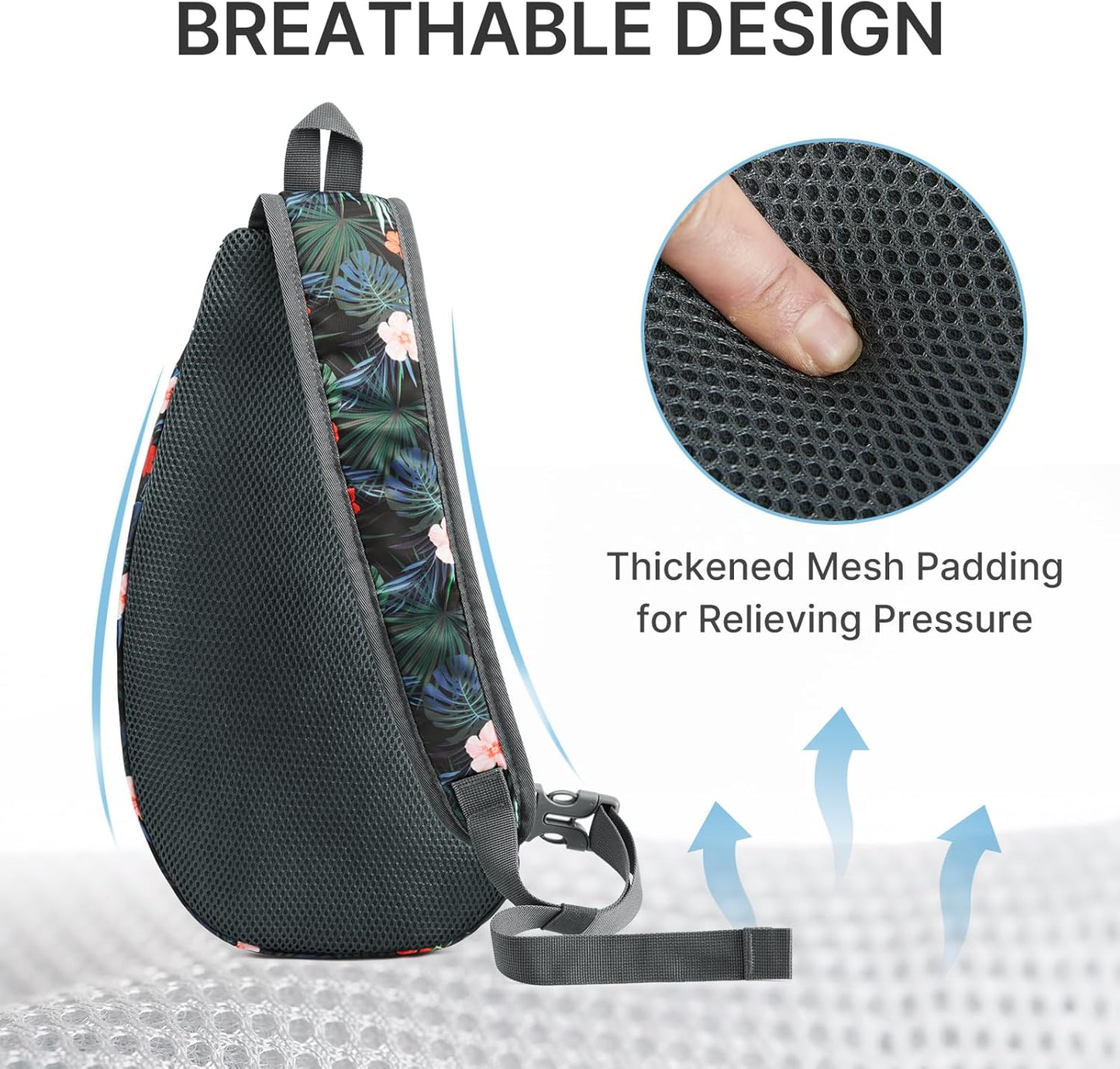 G4Free Sling Bag for Men Women, Small Crossbody Backpack Lightweight Chest Shoulder Bags for Travel, Outdoor and Sports (Black)