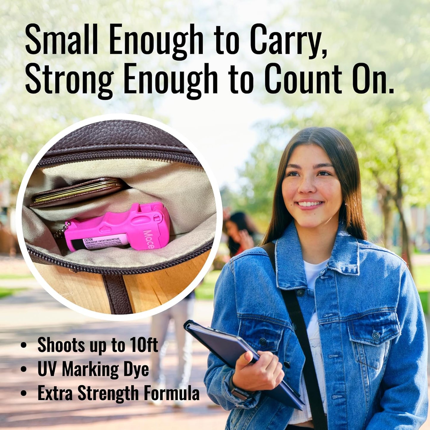 Mace Pepper Spray - Triple Action Model or Pocket Model, Max Strength 10% OC Formula, Self Defense Pepper Spray for Women & Men