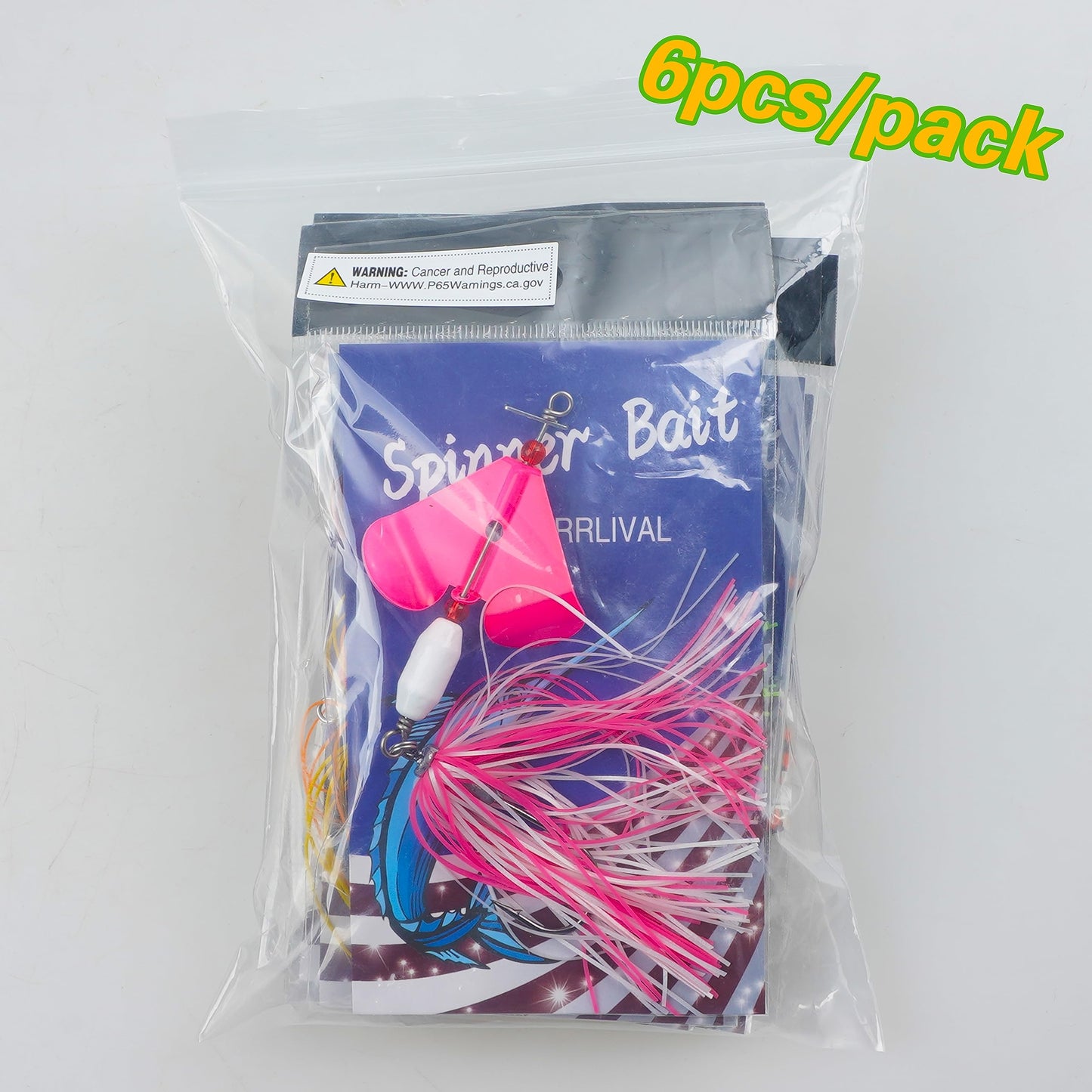 Spinnerbait Fishing Lures Kit Set, 6pcs Bass Fishing Buzzbait Multicolor Bass Trout Salmon Metal Spinner Baits Swim Jigs Freshwater Saltwater Fishing