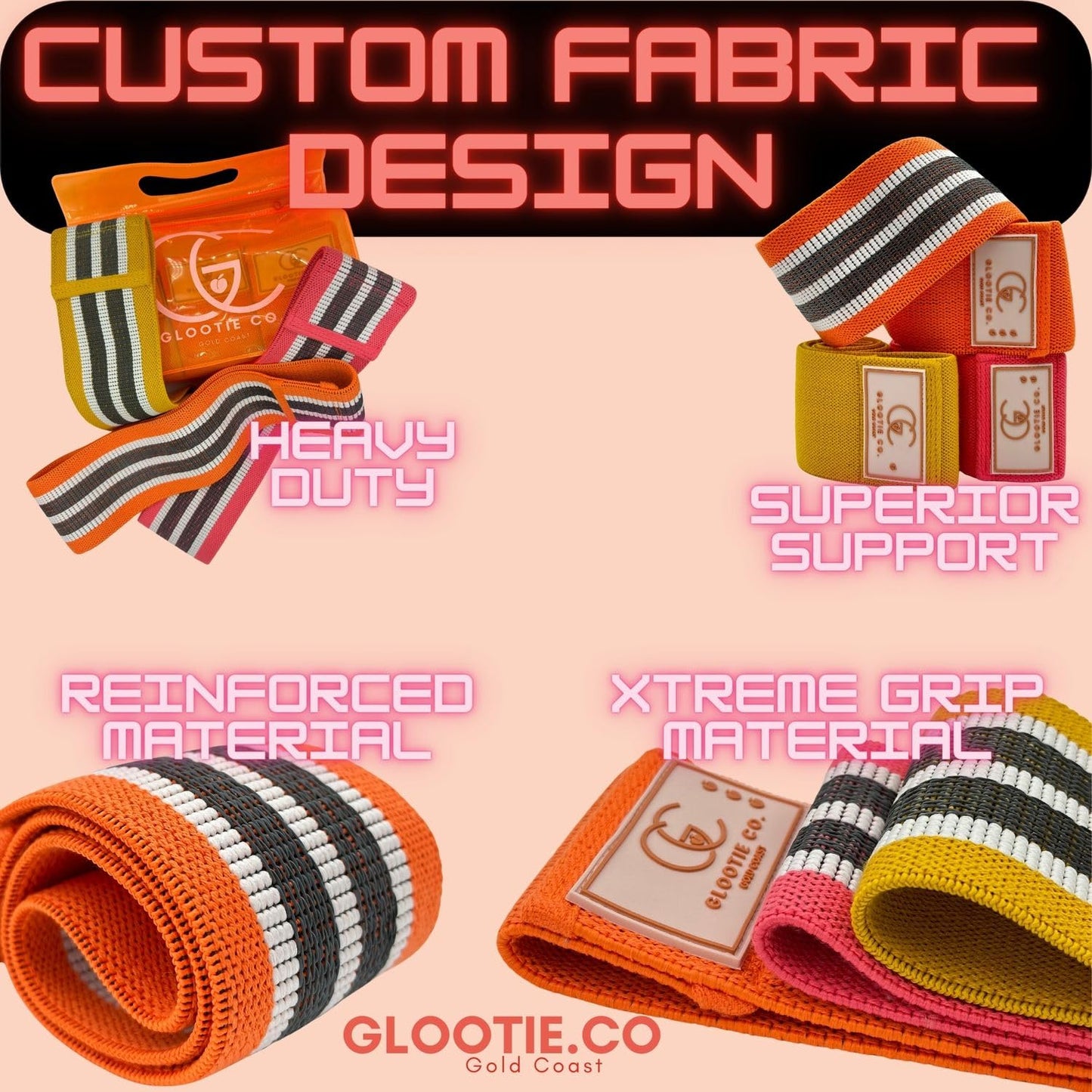 Fabric Resistance Bands for Working Out - Unbreakable Booty Bands Set - Exercise Bands for Resistance, Yoga, Pilates, Rehab and Home Workouts - Leg Workout for Women and Men