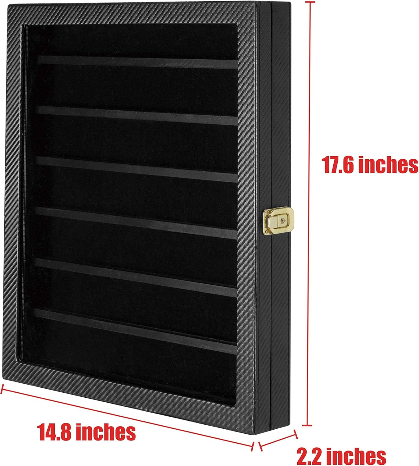 JackCube Design Military Challenge Coins & Casino Poker Chip and Medals/ Pins/ Badges/ Ribbons Display Case/ 7 Tiers Black Rack Cabinet/ Holder Shadow Box/ Acrylic Door/ - :MK375A