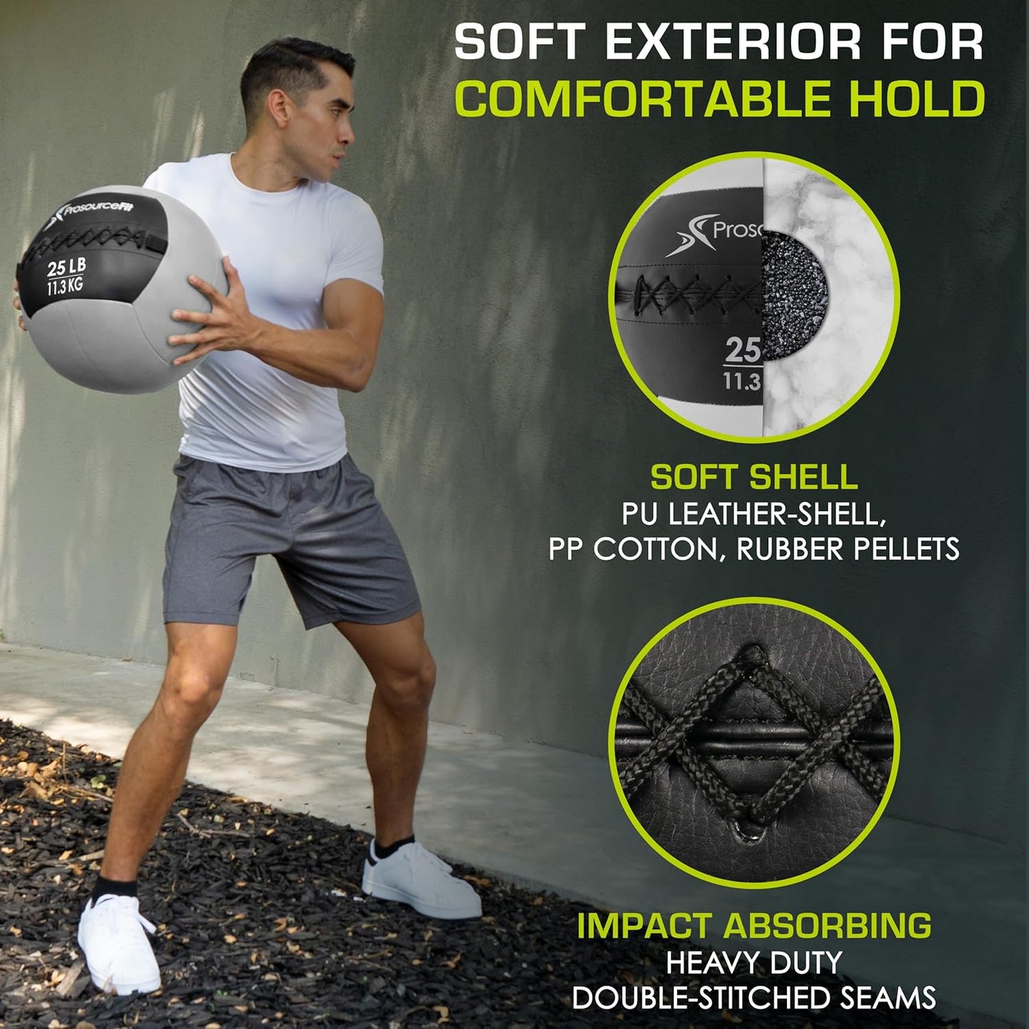 ProsourceFit Soft Medicine Balls, Wall Balls and Full Body Dynamic Exercises, Color-Coded Weights
