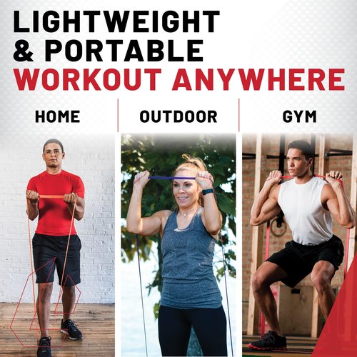 Lifeline Super Resistance Band Kit - Levels 1-4 - Adds Resistance to Exercise Movements