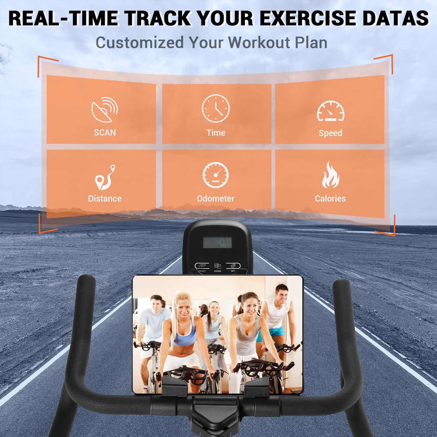 Exercise Bike, WENOKER Stationary Bike for Home, Indoor Bike with Silent Belt Drive, Heavy Flywheel, Multi-grips Handlebar and Upgraded Digital Display