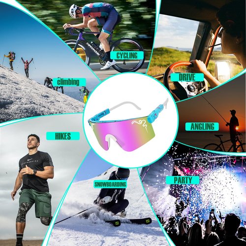 Wapreta Men and Women Baseball Pit Vipers Sunglasses Youth Fishing Golfing Mountaineering Riding Adjustable Polarized Sunglasses (A1)