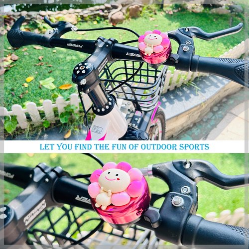 Collyon Pink Flower Fairy Sprite Aluminum Bicycle Bell for Girls