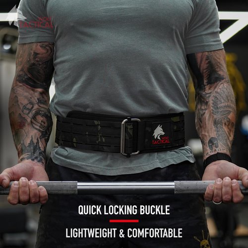 WOLF TACTICAL Weight Lifting Belt – Weight Belt for Men, Powerlifting, Deadlift, Squats, Workout Belt Gym Belts for Men (Medium, Black Camo)