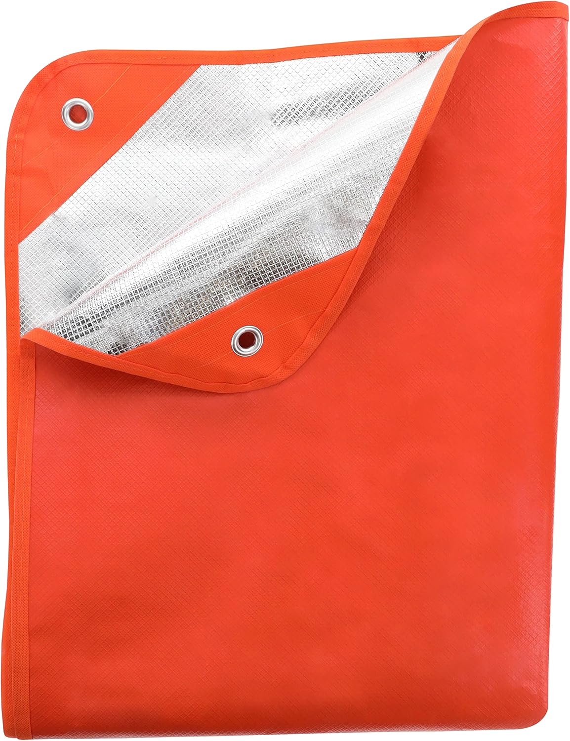 Survival Blanket Tarp 2.0 - Windproof & Waterproof Emergency Gear for Camping & Hiking - Orange