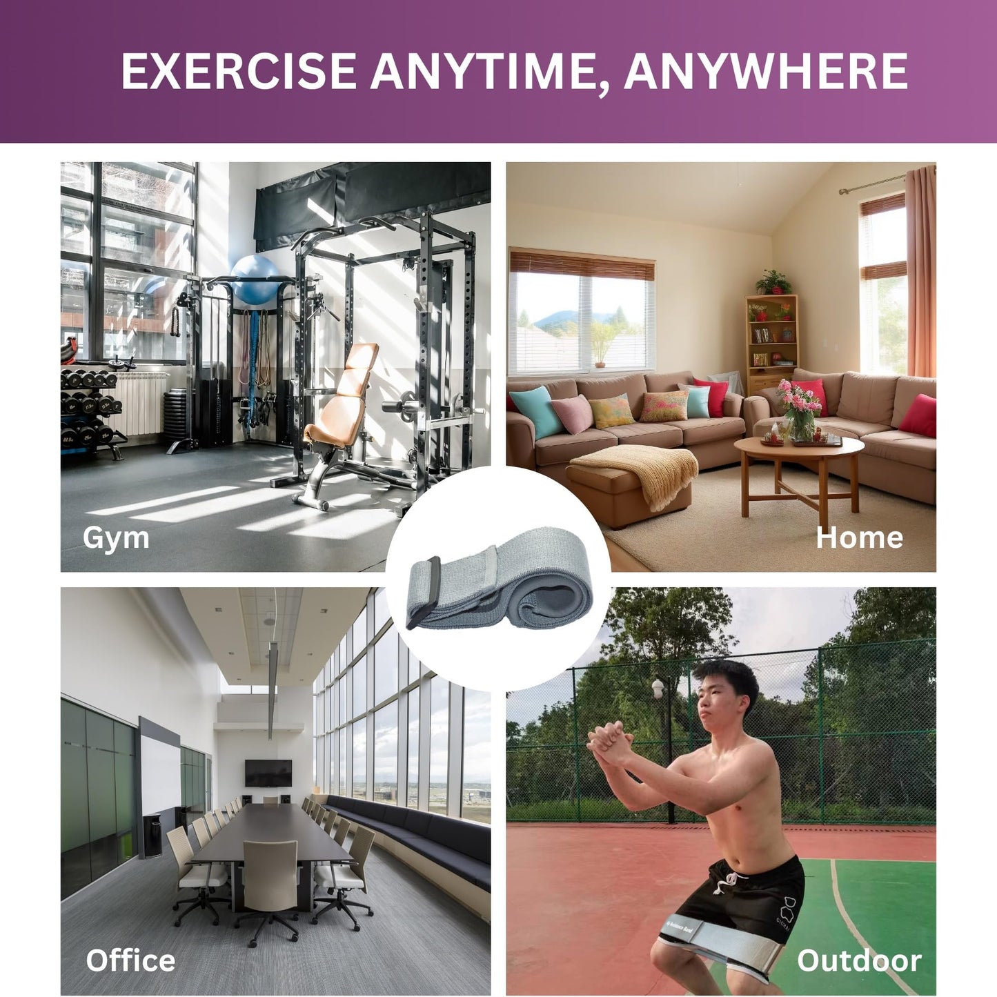 Adjustable Fabric Resistance Bands with Heavy Resistance Levels, Non-Slip Exercise Bands for Men and Women, Perfect Workout Bands for Glutes and Lower Body Training - 1 Pack