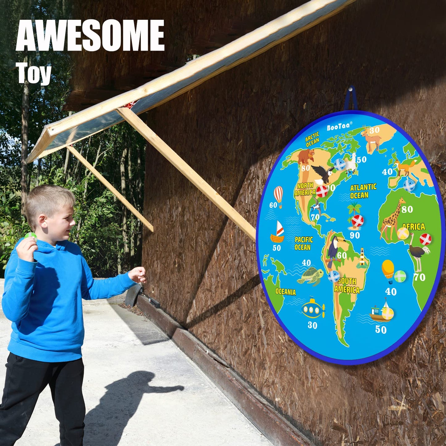 29" Large Dart Board for Kids, BooTaa Kids Dart Board with 12 Sticky Balls, Boys Toys, Indoor/Sport Outdoor Fun Party Play Game Toys, Birthday Gifts for 3 4 5 6 7 8 9 10 11 12 Year Old Boys Girls