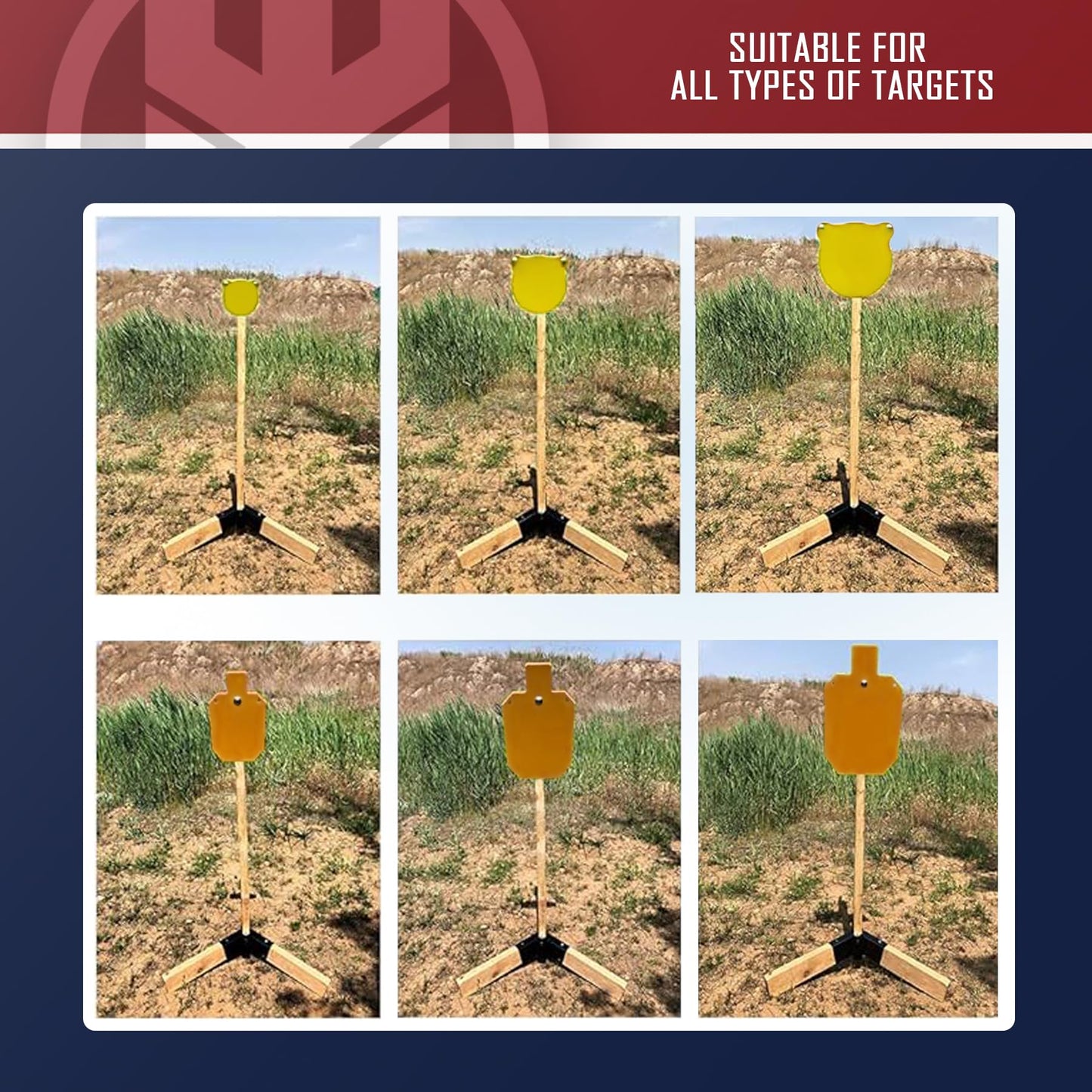 KNINE OUTDOORS Stand Base System for AR500 Metal Target, Bullet Trap, Fit for 2 * 4 Boards