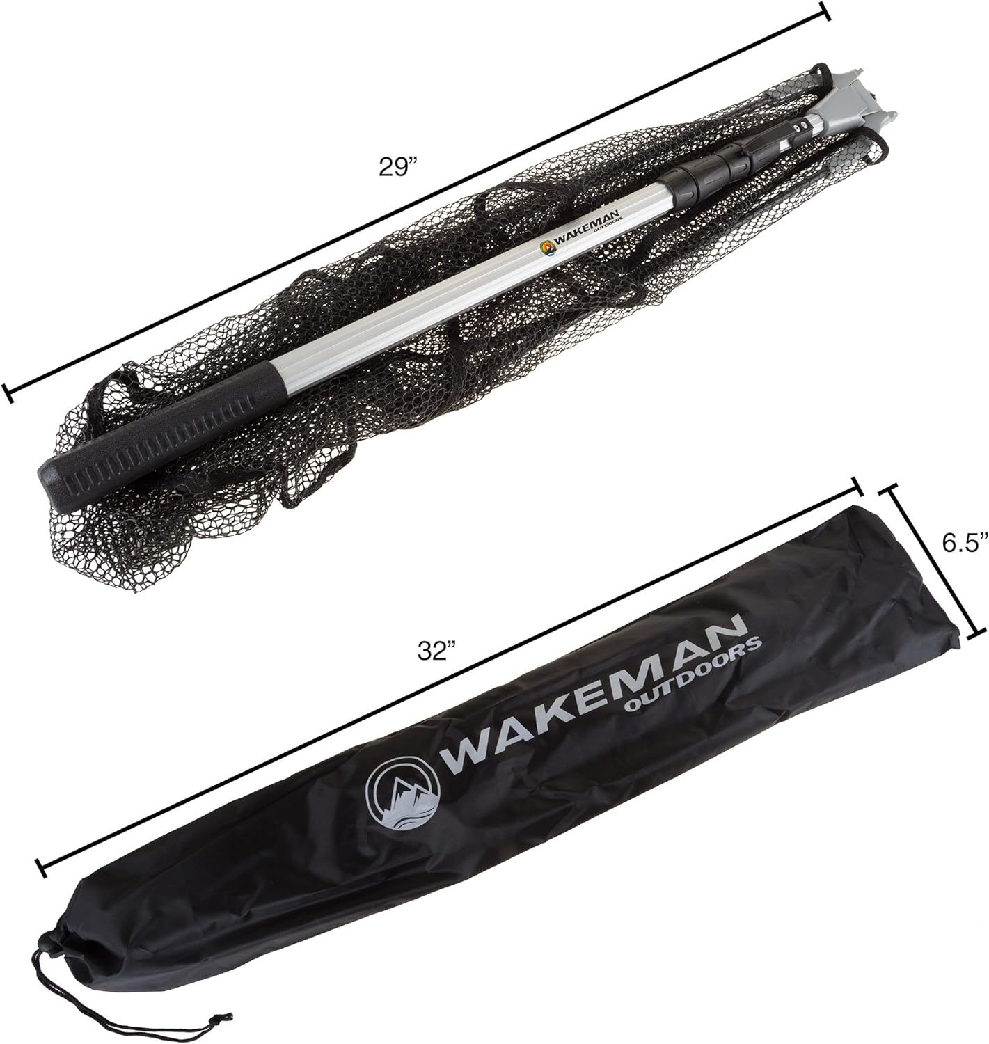 Fishing Net with Telescoping Handle- Collapsible and Adjustable Landing Net with Corrosion Resistant Handle and Carry Bag