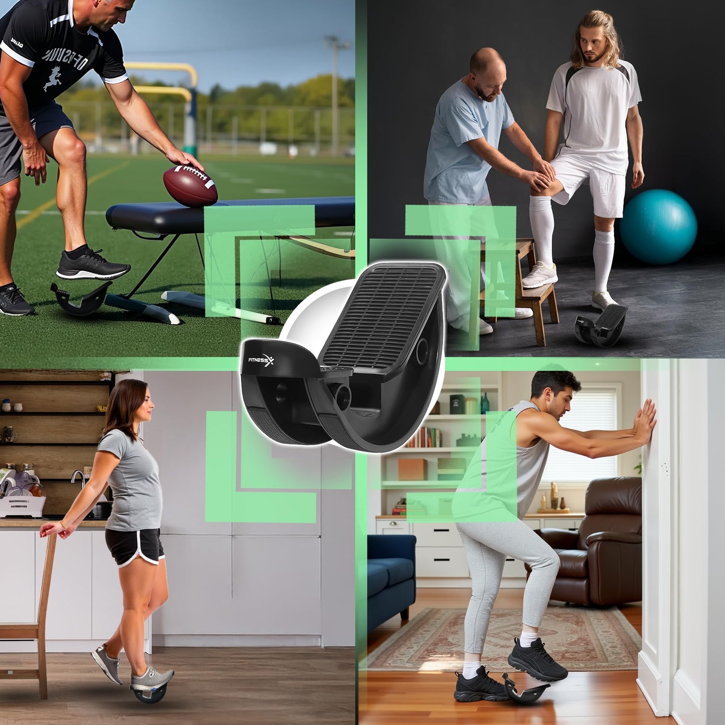 FitnessX Foot Rocker, Durable Calf Stretcher for Achilles Tendon Relief, Plantar Fasciitis Recovery, and Ankle Pain Support, Calf Exerciser, Foot Stretcher Strengthener, Non-Slip Design for Home, Gym