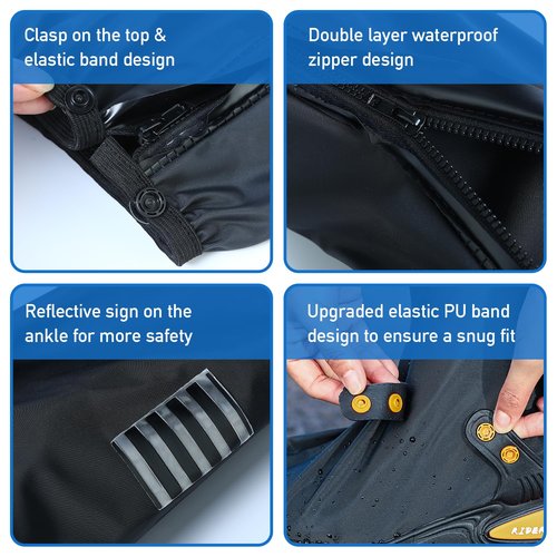 MEQI Waterproof Shoe Covers Rain Shoe Cover with Reflector for Men Women