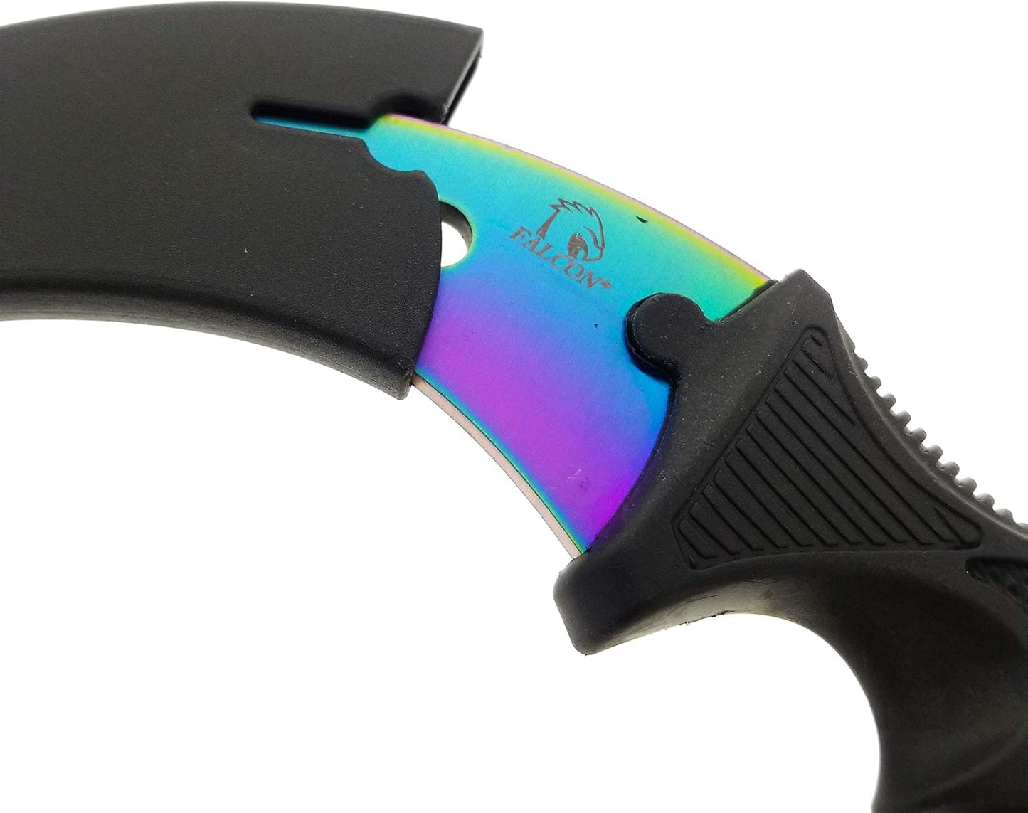 Falcon 7.5" Tactical Fixed Blade Training, No Edge. For Training Purpose Only (Black)