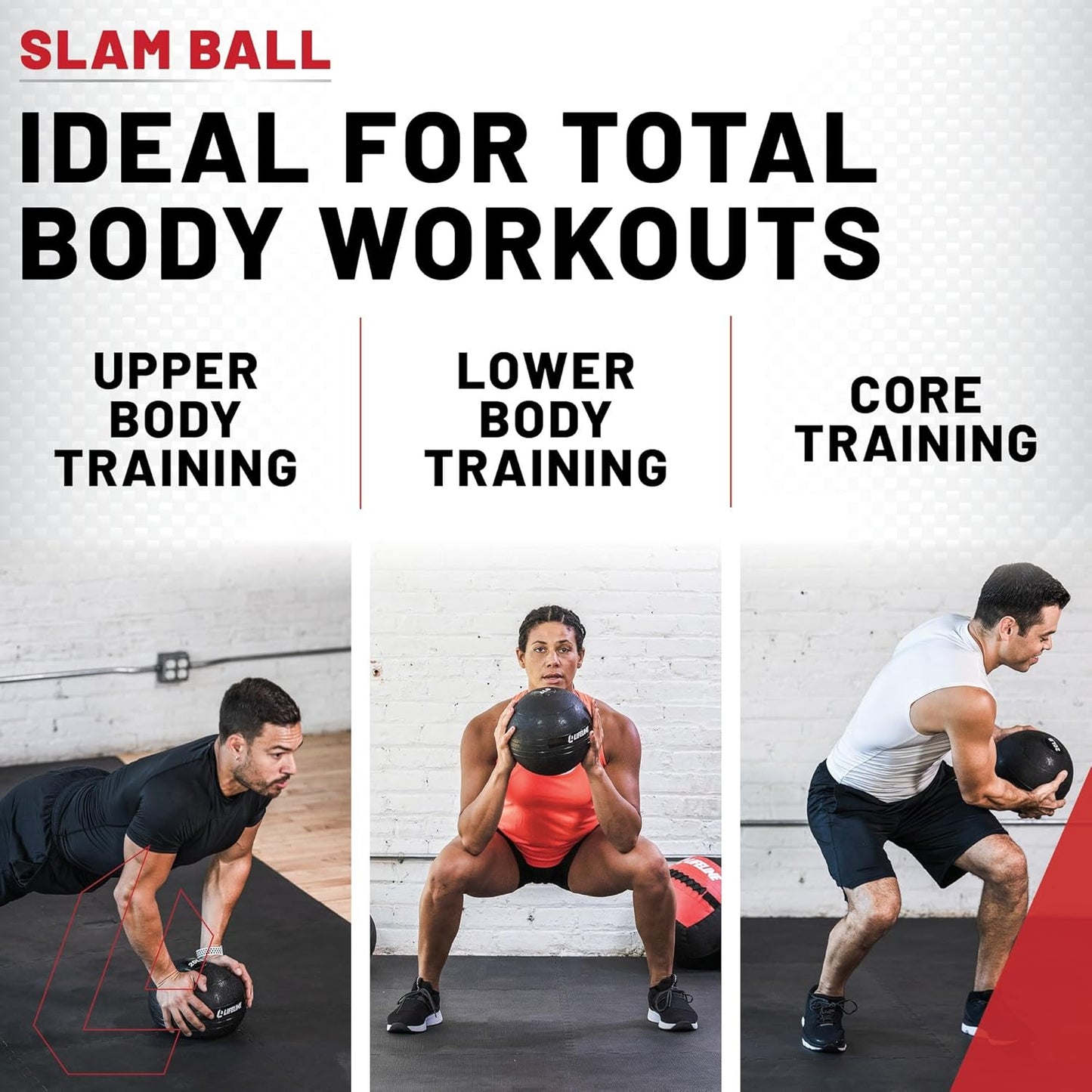 Weighted Slam Ball for Home Gym & HIIT - Lifeline Fitness Easy Grip 10 lb