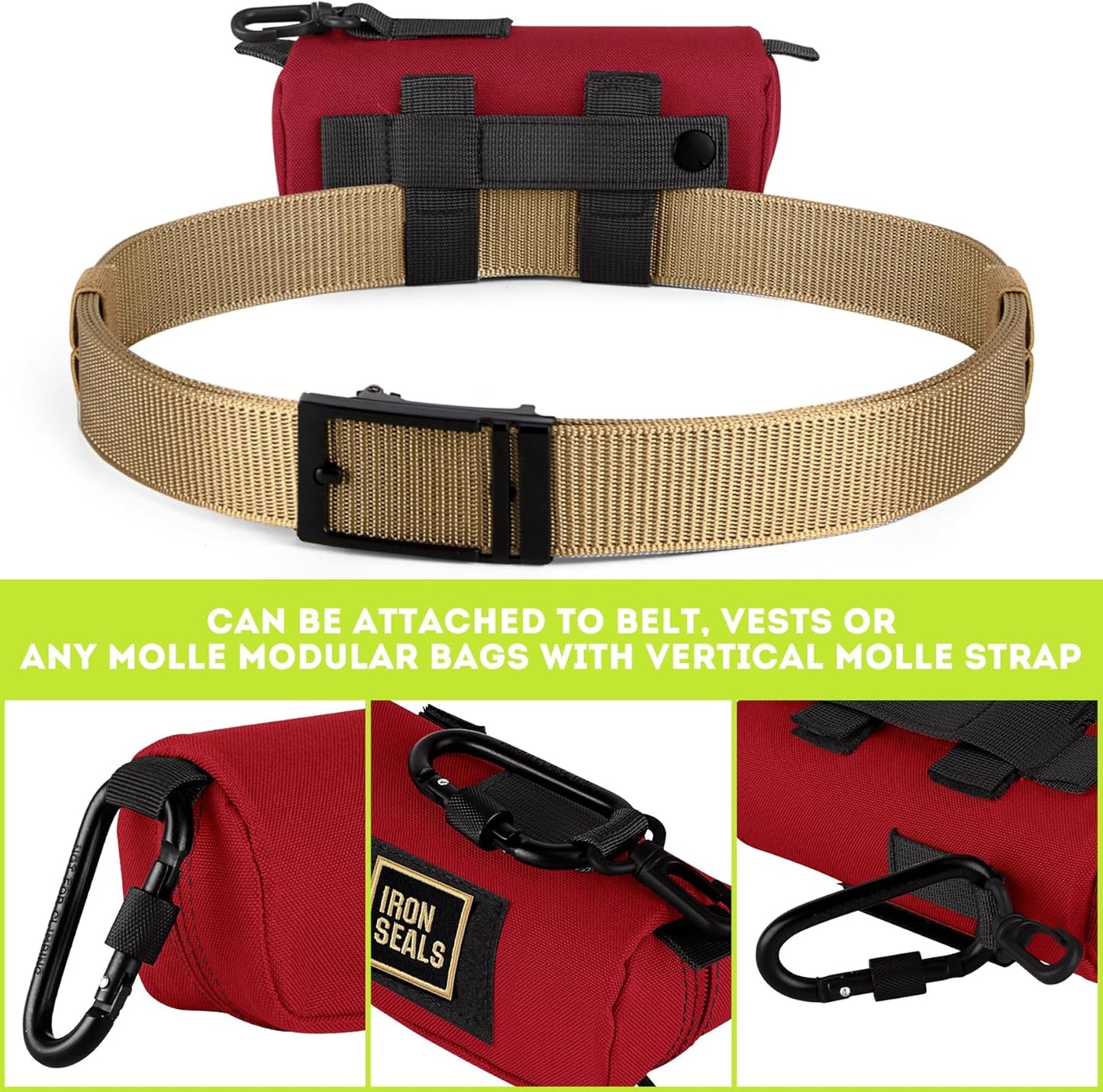 IronSeals Extra Large Tactical Molle Sunglasses Case Anti-Shock Semi-hard Clamshell Glasses Case, X-Large