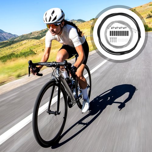 Bike Brake Gear Shifter Cable Kit, Universal Bicycle Gear Shifter Cable Professional Transmission Line Cycling Shift Wire Housing Kit Mountain Road Bike Repair Replacement Accessories