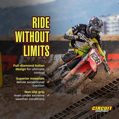CIRCUIT EQUIPMENT - Jupiter Motorcycle Handlebar Grips Jupiter - Non-Slip Rubber Grips with Italian Full-Diamond - Enhances Safety and Durability