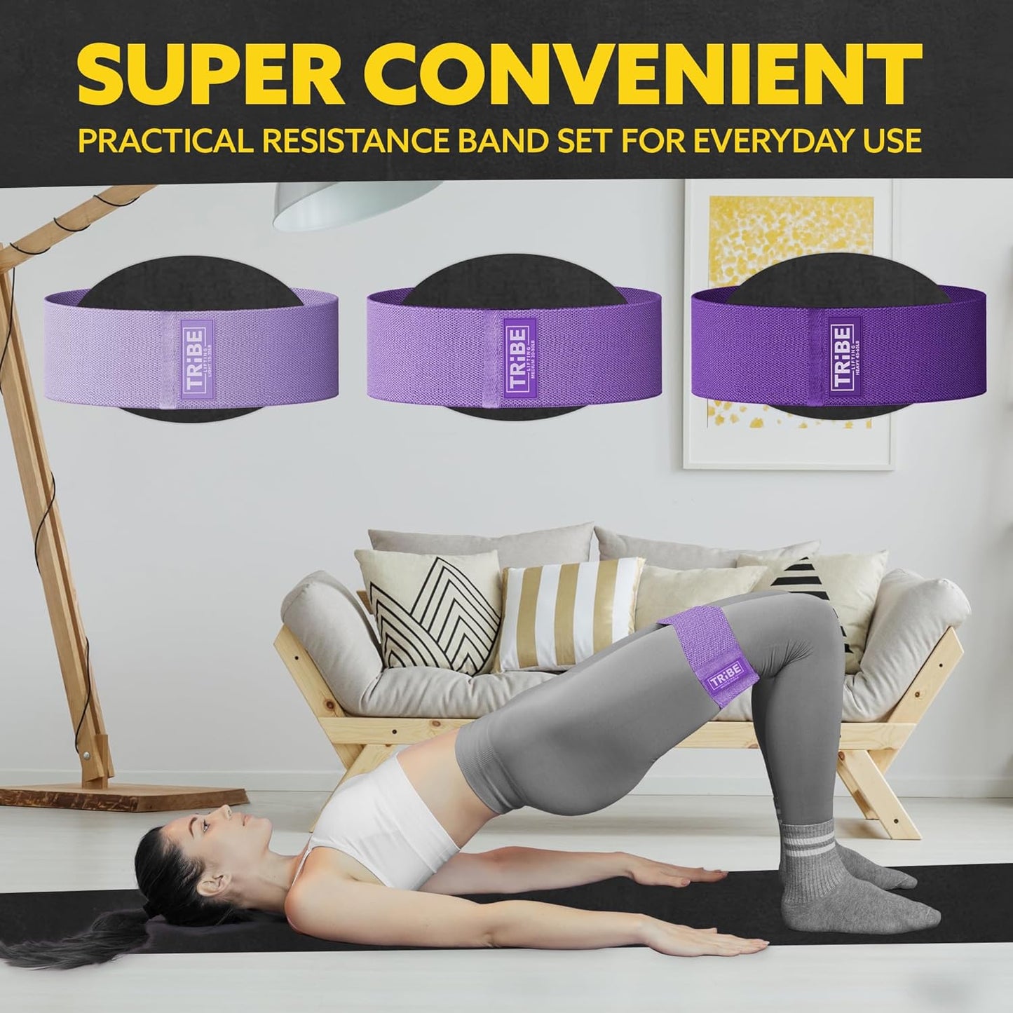 Fabric Resistance Bands for Legs - Workout Bands Resistance Bands for Men and Women - Booty Bands for Working Out - Exercise Bands Resistance Bands Set - Elastic Bands for Exercise