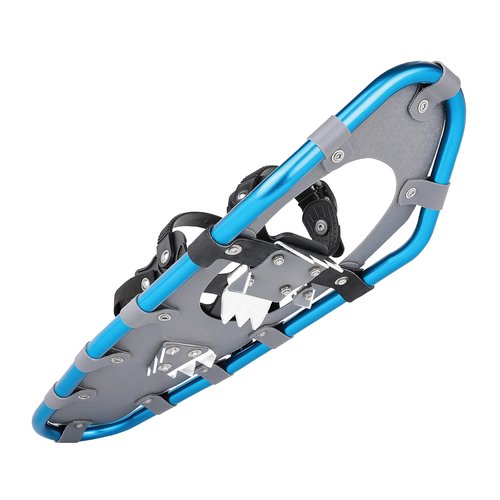 Lightweight Aluminum Frame Snowshoes with Dual Ratchet Bindings, Nylon Heel Strap, HDPE Decking, Includes Heavy Duty Carry Bag, Available in Adult and Kids Sizes, 36", Blue, Snowshoe Only