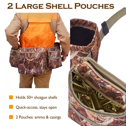 NEW VIEW Dove Hunting Bags & Belts, Camo Fanny Pack with Shotgun Shell Pouch & Game Bag, Belt for Pheasant Bird Duck Upland for Hunter
