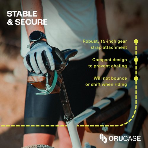 ORUCASE Bike Saddle Bag HC - Compact, Waterproof Under Seat Bag for Bicycles - Secure Seat Bag With Strong Rubber Straps - Easy To Install Bike Storage Bag for Tools - 25 Cubic Inches - Black