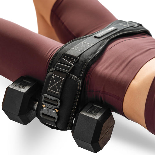 JAB Premium Hip Thrust Belt for Dumbbells & Kettlebells (Patent-Pending) Booty Belt - Up to 1400lbs - Strengthen Glutes & Hamstrings - Heavy Duty, Comfortable & Slip Resistant