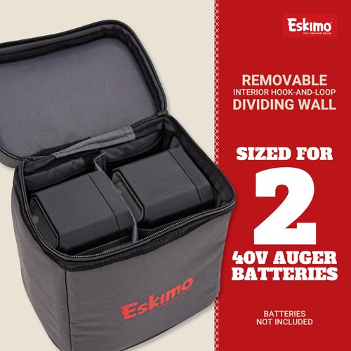 Eskimo® Battery Bag, Interior Pockets, 2 Batteries, Waterproof, Multiple Pockets, Compact Design, 46080