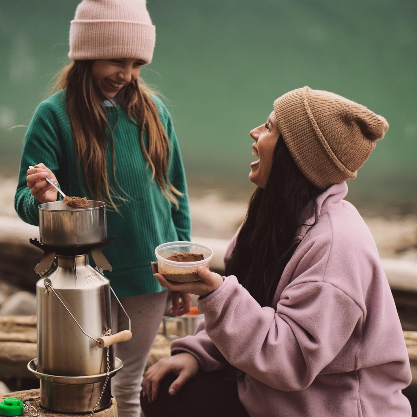 Kelly Kettle® Ultimate 'Scout' Kit VALUE DEAL | 41oz Steel Camp Kettle, Cook Set, Hobo Stove, Cups, Plates, Base Support | Use Sticks to Boil & Cook Fast | Camping, Fishing, Picnics, Emergencies