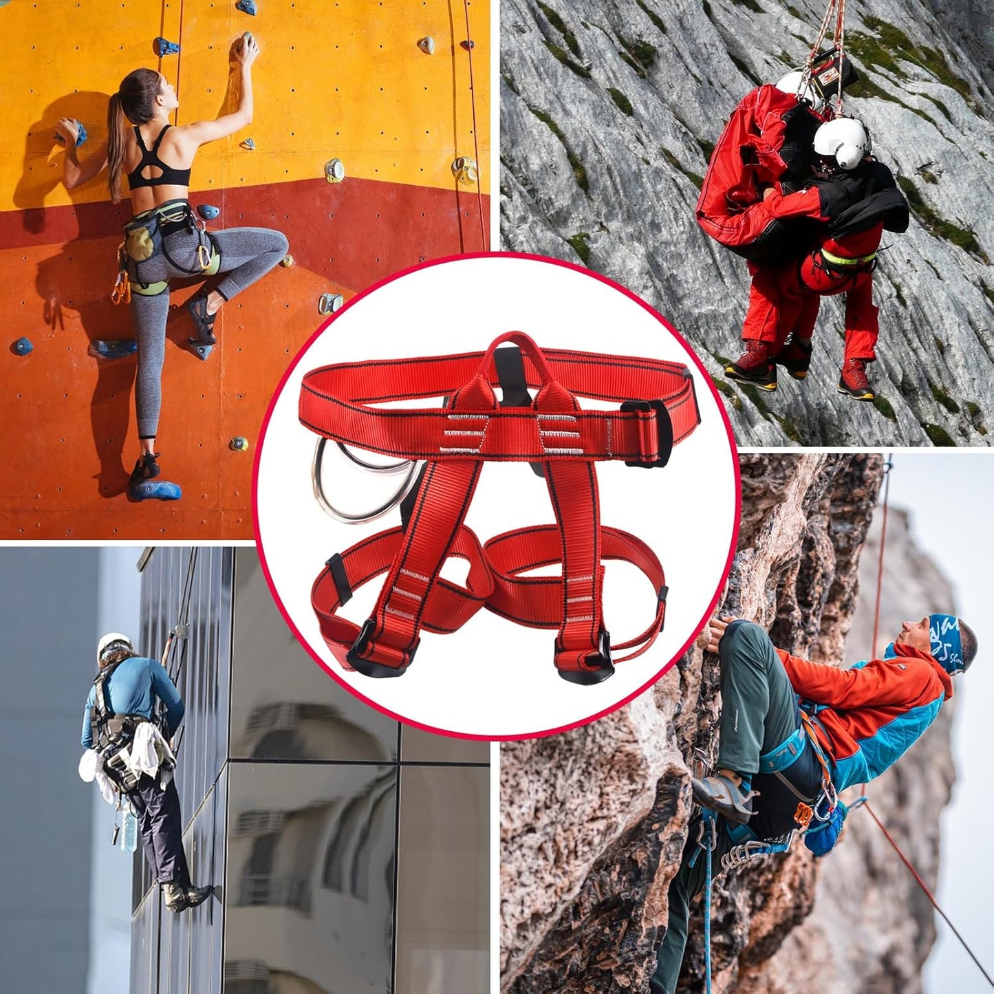 NewDoar Climbing Harness, Mountaineering Rock Climbing Harness, Half Body Harness for Rappelling Fire Rescuing Tree Climbing