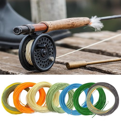 Riverruns Fly Fishing Floating Line with Welded Loop Weight Forward Fly Lines 85FT WF4 5 6 7F (Single Moss Green, WF4F)