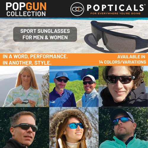 POPTICALS PopGun Polarized, Foldable Sunglasses for Your Outdoor Essentials (RED/BLACK CRYSTAL/GRAY LENS)