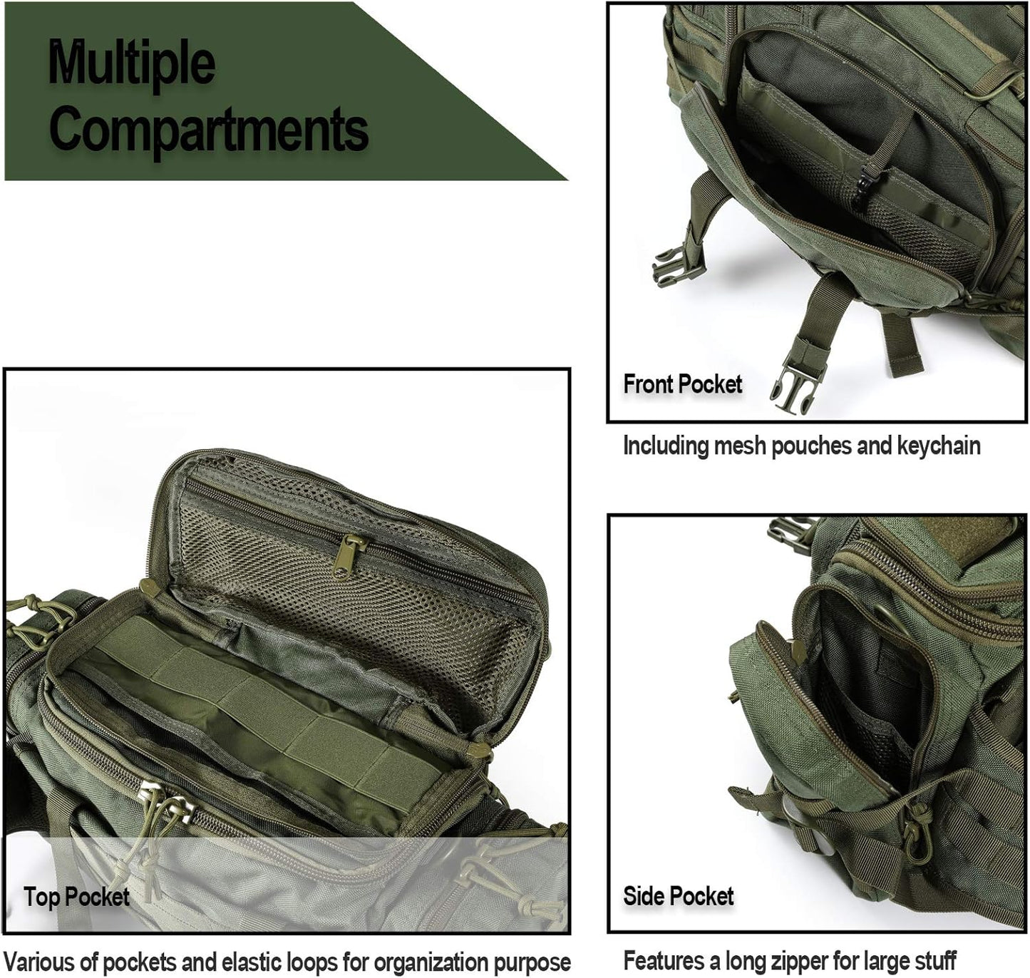 SHANGRI-LA Tactical Range Bag Outdoor Sling Backpack Hiking Fanny Waist Pack