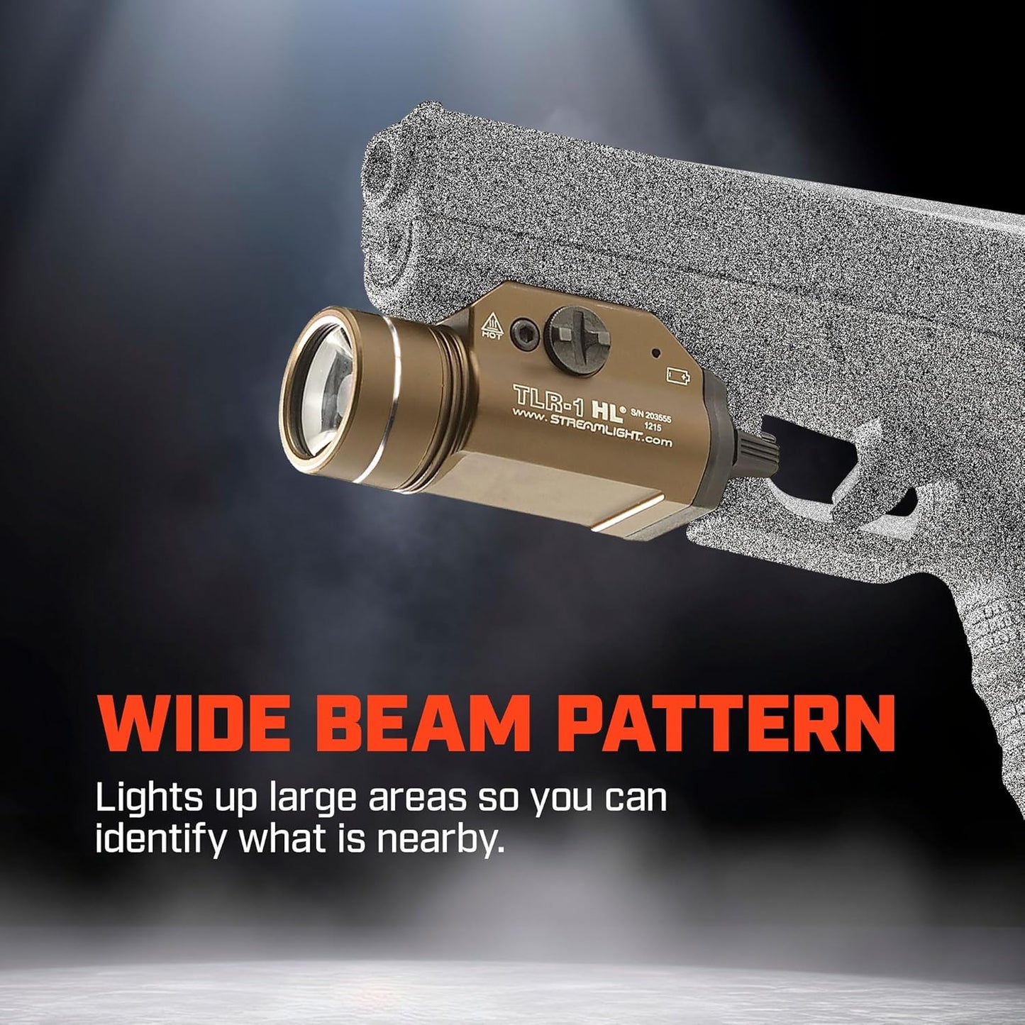 Streamlight 69266 TLR-1 HL 1000-Lumen 20000 Candela Rail-Mounted Tactical Weapon Light with Specific Compatibility Rail Locating Keys, Flat Dark Earth