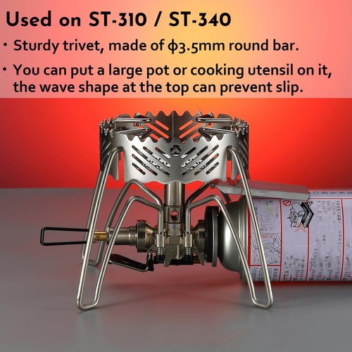 CAMPINGMOON Gas Stove Windshield Ring Stainless Steel for ST-340 Single Burner ST-132 (Silver)