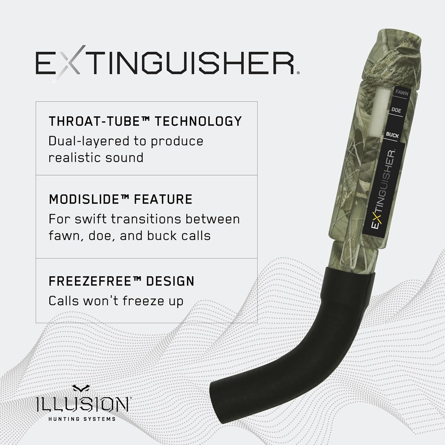 Illusion Systems Extinguisher Deer Call and Black Rack Rattling System - Patented Modislide and Bone-Core Technology - NAHC Approved - Deer Hunting Accessories and Equipment