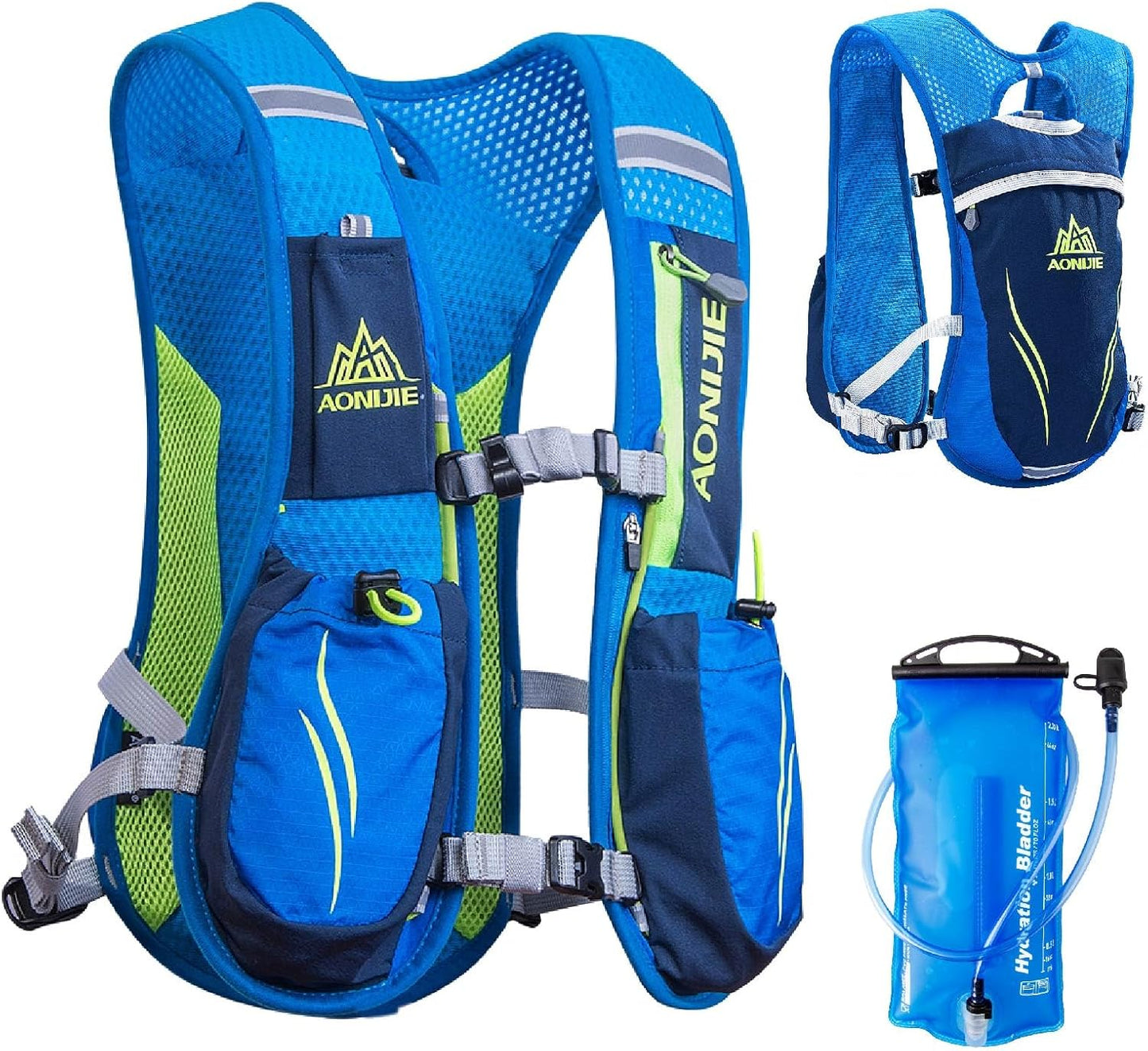 JEELAD Running Hydration Vest Trail Backpack for Women and Men Jogging Trail Race Marathon Cycling Hiking