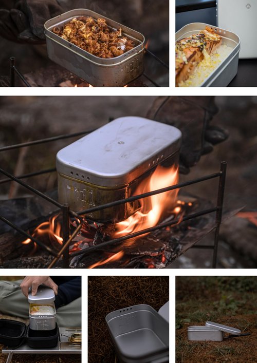 CAMPINGMOON Mess Tin 0.65L Aluminium Camping Cookware Extreme Thick S-1609