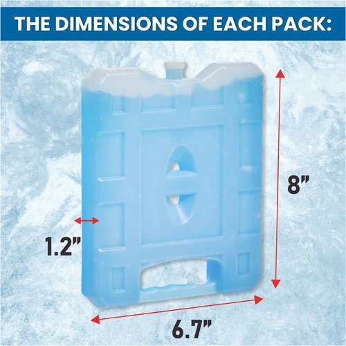 Sport Temp Reusable Large Ice Pack (4 Pack) Long Lasting - Perfect for Keeping Food Or Beverages Cold, Coolers, Camping, Beach Coolers, Hiking & More, Clear Blue