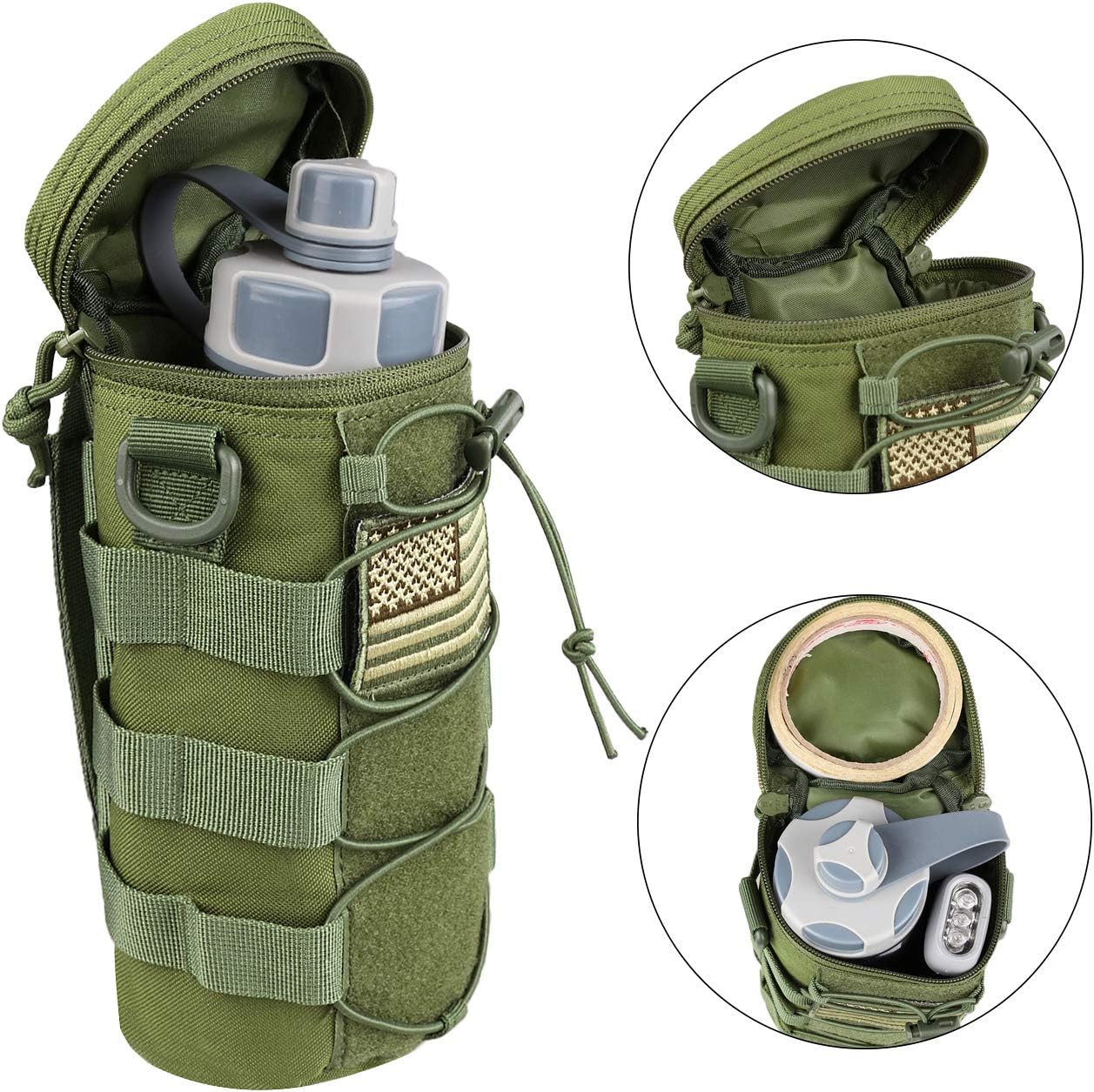 AMYIPO Water Bottle Pouch Molle Tactical Holder Storage Bag for 32oz Carrier