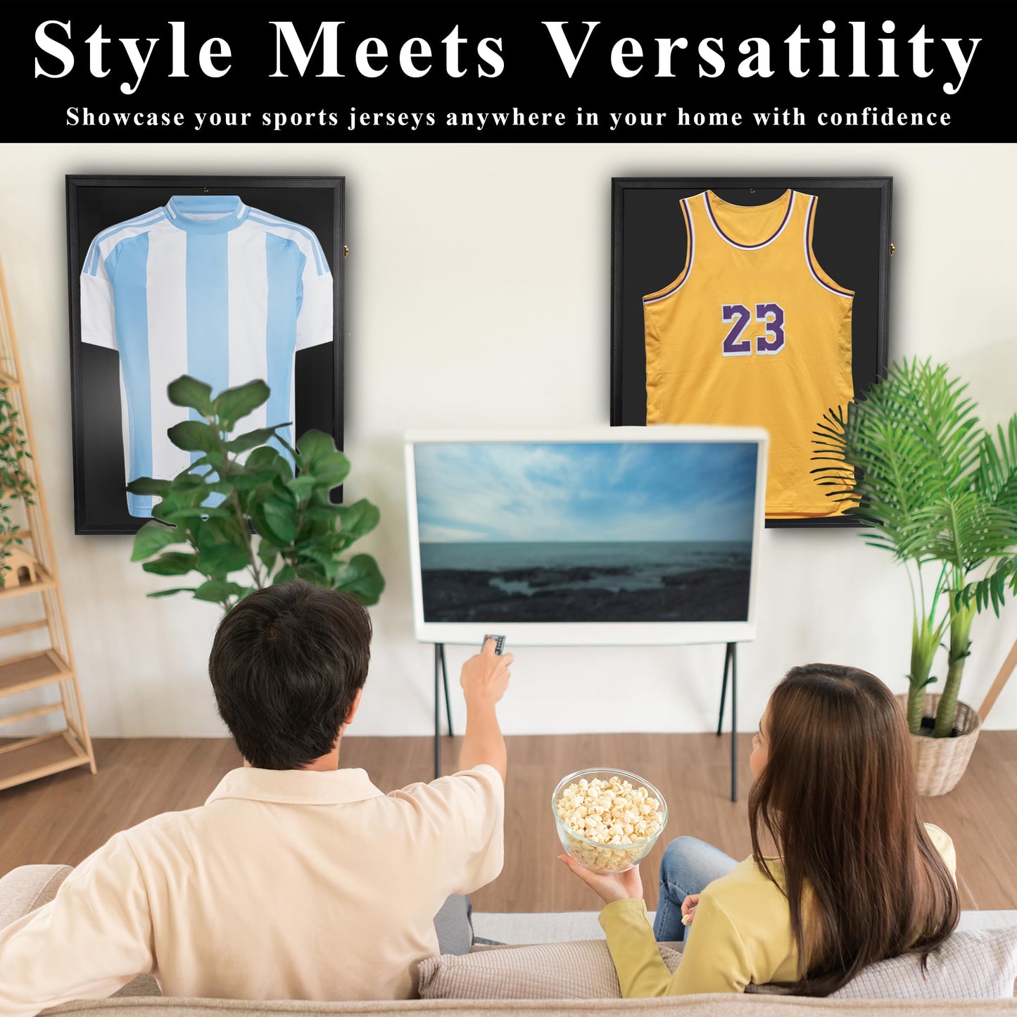 C CRYSTAL LEMON Large Jersey Display Frame Case 31.25"x23.25", – UV-Protected Shadow Box for Sports Memorabilia, Jersey Display for Basketball & Football