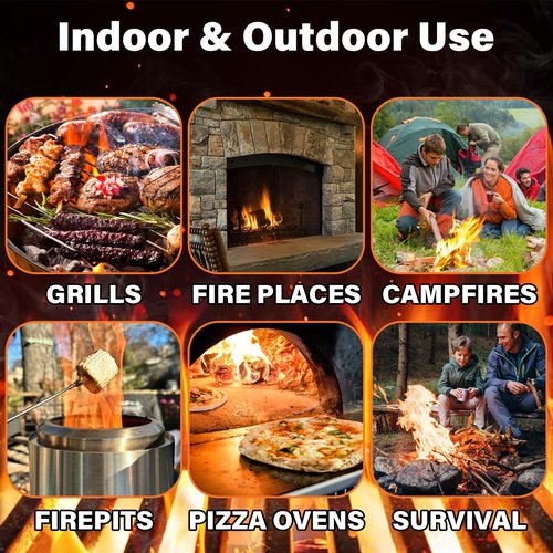 HGD (200pcs) Fire Starters for Campfires, Natural Charcoal Starters,Chimney Starter for Charcoal Grill, Indoor Outdoor Use, Weather-Resistant