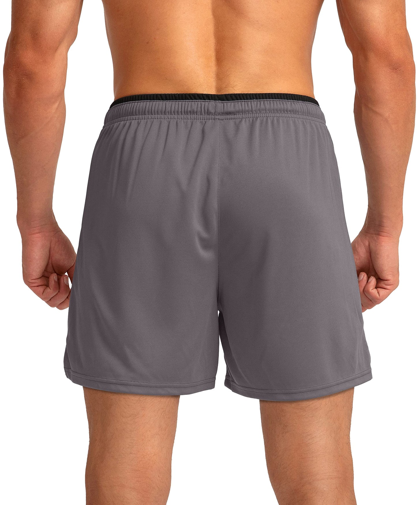 G Gradual Men's Running Shorts with Zipper Pockets Quick Dry Gym Athletic Workout 5" Shorts for Men (Grey, Large)