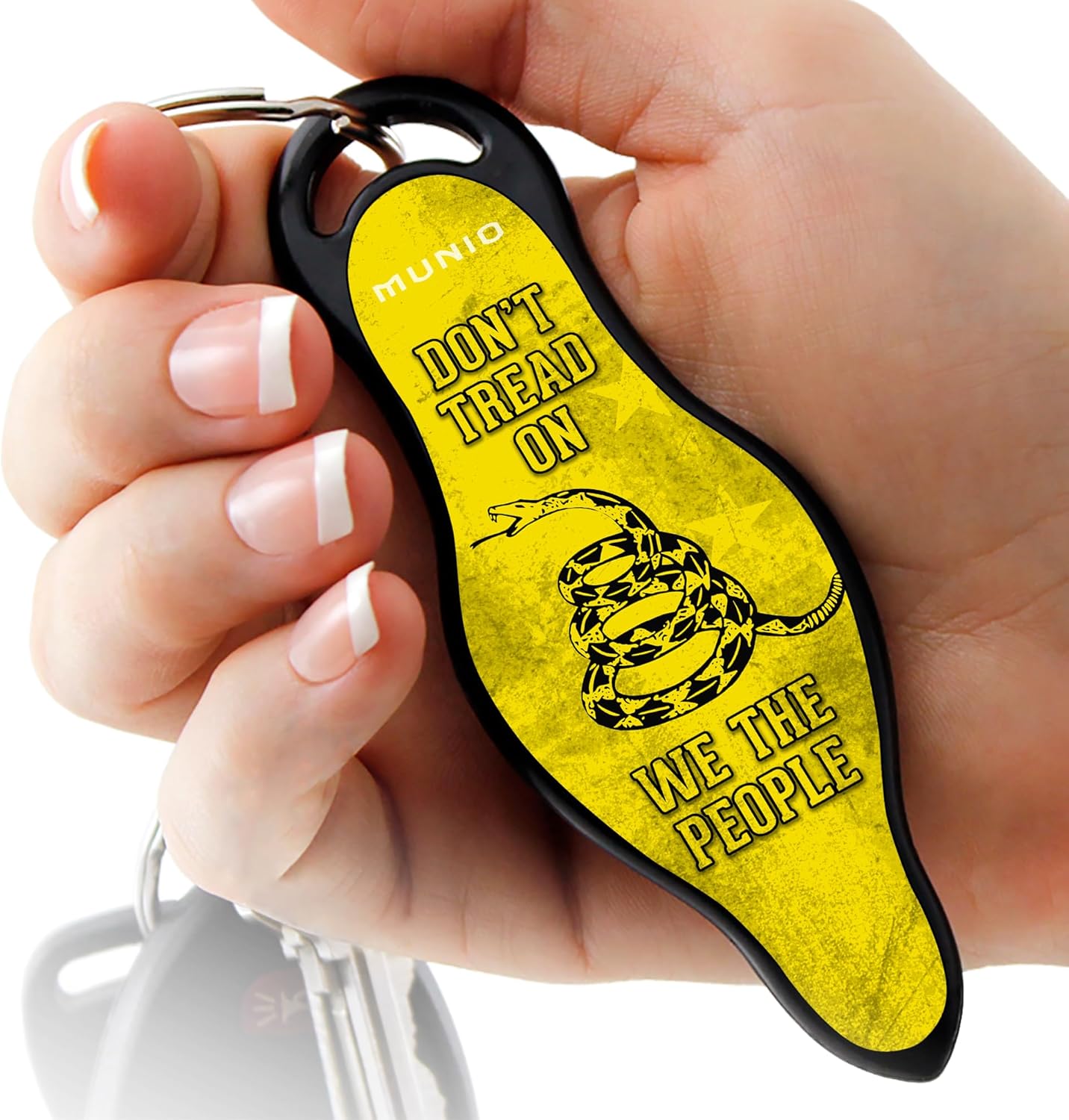 MUNIO Self Defense Keychain – Lightweight, Stylish & Portable Safety Tool for Women & Men – Non-Lethal Kubotan, Easy to Use, TSA Approved – Made in USA