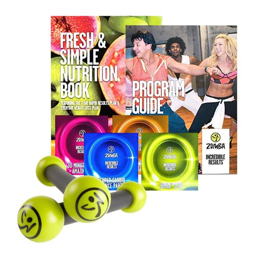 ZUMBA Toning Sticks & Weight-Loss Dance Workout DVDs and Guides Value Pack