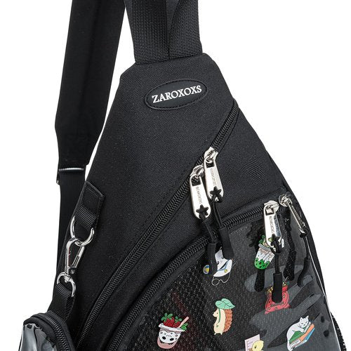ZAROXOXS Mens Womens Oxford Ita Bag Pin Display Chest Pack Single Shoulder Bag Sport Backpack Packs Hiking Daypack